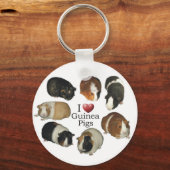 I Love Guinea Pigs - Keychain キーホルダー (正面)