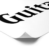 I Love Guitar赤いハート・オブ・ミュージック ポスター (角)