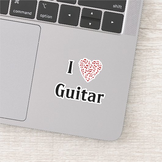 I Love Guitar赤いハートof Music Notes Vinyl シール (詳細)