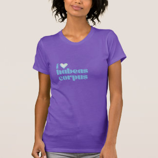 i love habeas corpus blue on purple tシャツ