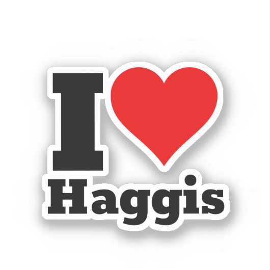 I Love Haggis Squareステッカー シール (正面)