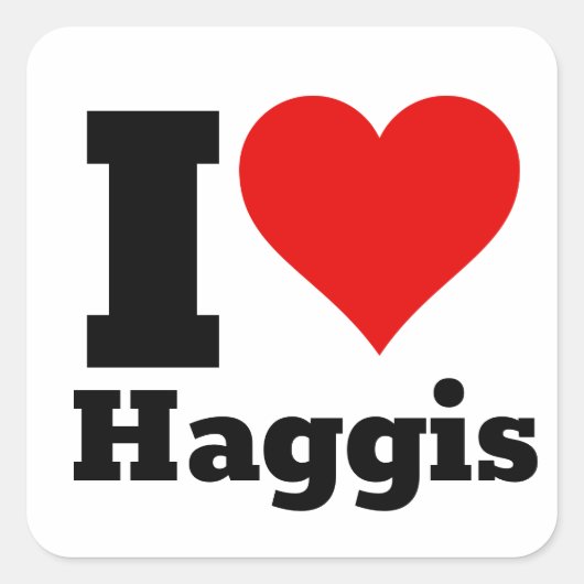 I Love Haggis Squareステッカー スクエアシール (正面)