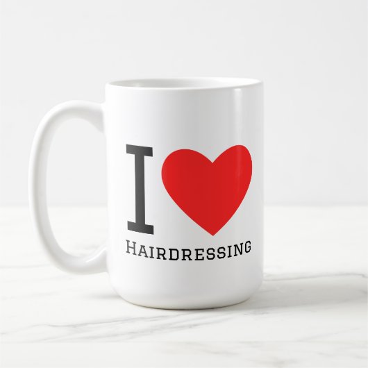 I love hairdressing square sticker コーヒーマグカップ (左)