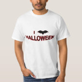 I Love Halloween (こうもり) Tシャツ (正面)