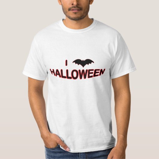 I Love Halloween (こうもり) Tシャツ (正面)