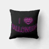 I Love Halloween (Batty Loveハート)パープル クッション (裏面)