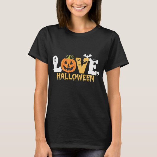 I LOVE Halloween Spooky Tシャツ (正面)
