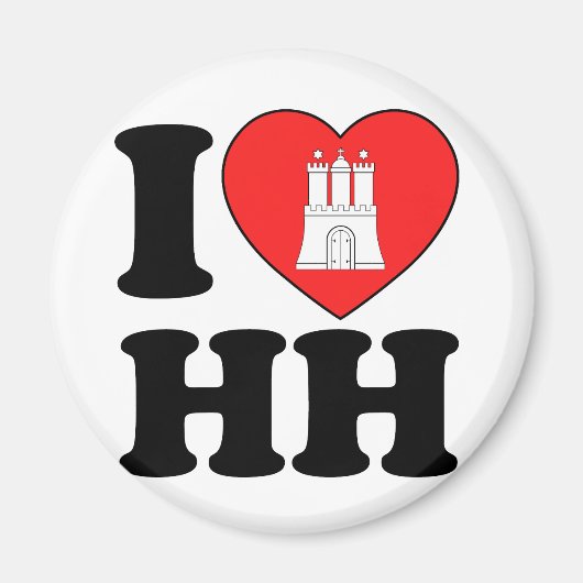 I Love Hamburg (HH) マグネット (正面)