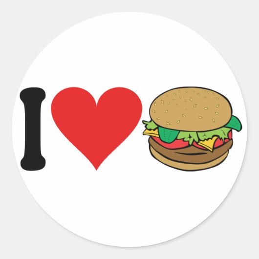 I Love Hamburgers * ラウンドシール (正面)