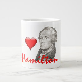 「I Love Hamilton」アレクサンダー·ハミルトン·ポートレート ジャンボコーヒーマグカップ