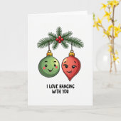 I Love Hanging with you funny Christmas Card カード (黄色い花)