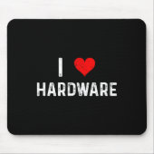 I Love Hardware - Heart Pc Gamer Gaming Build Code マウスパッド (正面)