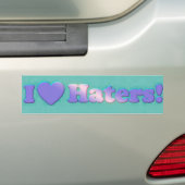 I Love Hatersバンパーステッカー バンパーステッカー (車上)