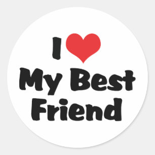 I Love Heart 私のベストフレンド - BFF ラウンドシール