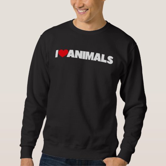 I Love Heart Animals スウェットシャツ (正面)