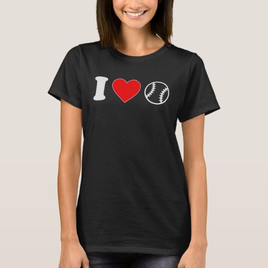 I Love Heart Baseball Player Fan Coach Sports for  Tシャツ (正面)