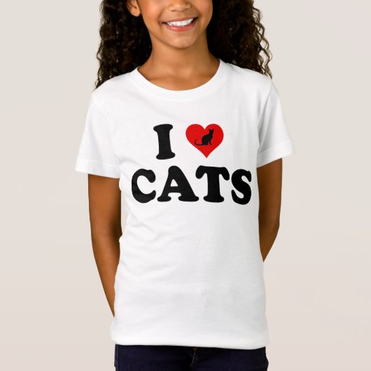 I Love (Heart) Cats Tシャツ (正面)