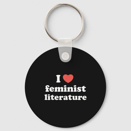 I Love Heart Feminist Literature  キーホルダー (正面)