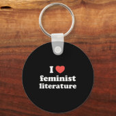 I Love Heart Feminist Literature  キーホルダー (正面)