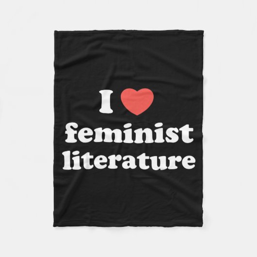 I Love Heart Feminist Literature  フリースブランケット (正面)