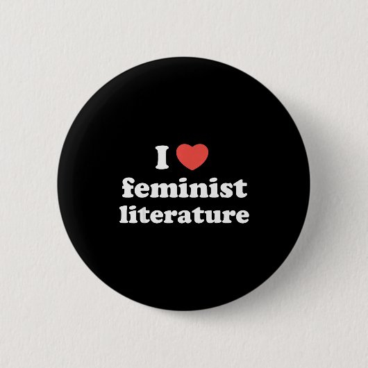 I Love Heart Feminist Literature  缶バッジ (正面)