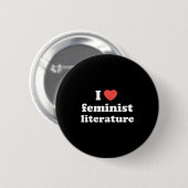 I Love Heart Feminist Literature  缶バッジ (正面&裏面)