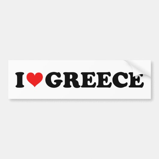 I Love Heart Greece Red Heart Travel Souvenir バンパーステッカー (正面)