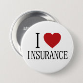 I Love Heart Insurance - funny halloween costume 缶バッジ (正面&裏面)