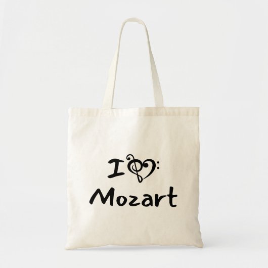 I love heart Mozart Classical Music Black Text トートバッグ (正面)