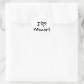 I love heart Mozart Classical Music Black Text ラウンドシール (バッグ)