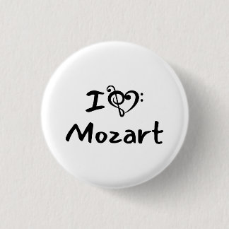 I love heart Mozart Classical Music Black Text 缶バッジ