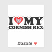 I Love (Heart) My Cornish Rex シール (シート)
