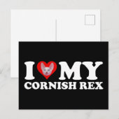 I Love (Heart) My Cornish Rex ポストカード (正面/裏面)