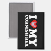 I Love (Heart) My Cornish Rex マグネット (正面/裏面)