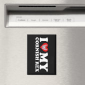 I Love (Heart) My Cornish Rex マグネット (インサイチュ (食洗機))