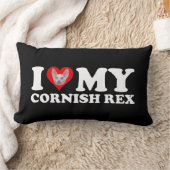 I Love (Heart) My Cornish Rex ランバークッション (ブランケット)