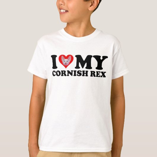 I Love (Heart) My Cornish Rex Tシャツ (正面)