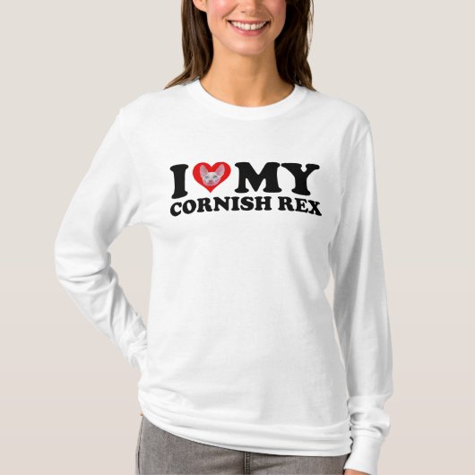 I Love (Heart) My Cornish Rex Tシャツ (正面)
