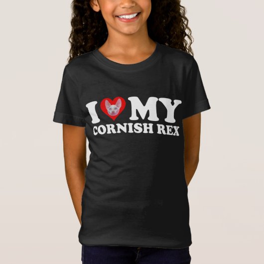 I Love (Heart) My Cornish Rex Tシャツ (正面)