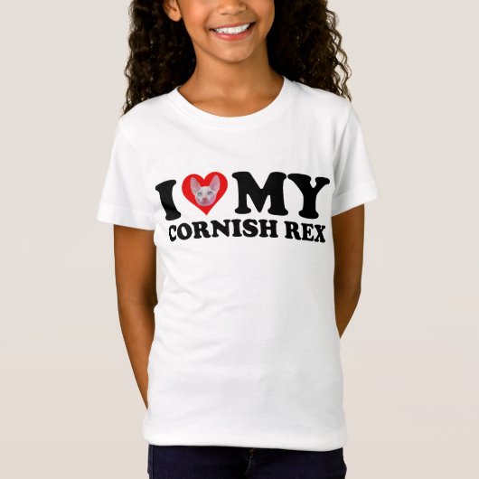 I Love (Heart) My Cornish Rex Tシャツ (正面)
