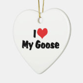 I Love Heart My Goose - Bird Lover セラミックオーナメント (左)