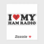I Love (Heart) My Ham Radio シール (シート)
