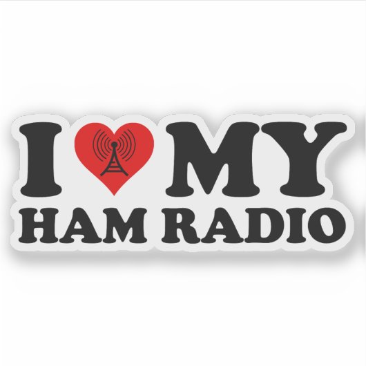 I Love (Heart) My Ham Radio シール (正面)