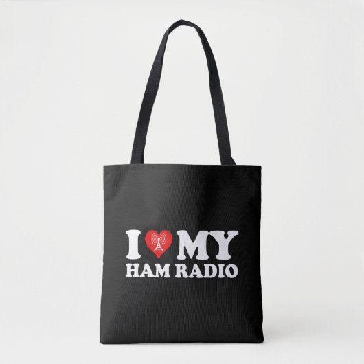 I Love (Heart) My Ham Radio トートバッグ (正面)