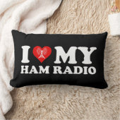 I Love (Heart) My Ham Radio ランバークッション (ブランケット)