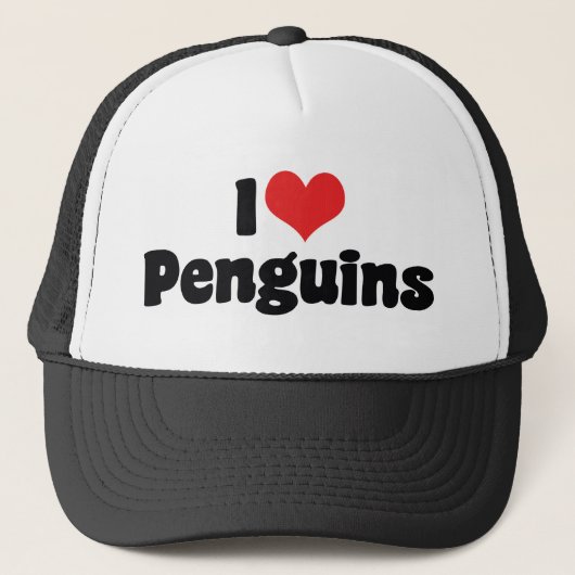 I Love Heart Penguins - Penguin Lover キャップ (正面)
