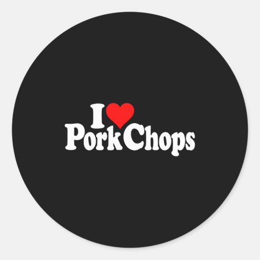 I Love Heart Rk Chops  ラウンドシール (正面)