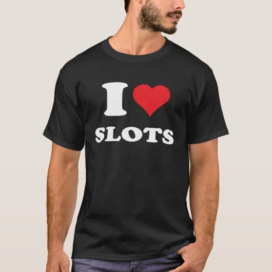 I Love Heart Slots Funny Playing Slots Machines Qu Tシャツ (正面)