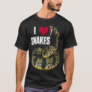 I Love Heart Snakes  Reptile Lovers Snake lover Tシャツ