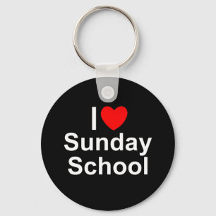 I Love (Heart) Sunday School キーホルダー